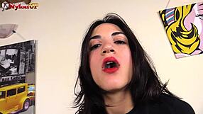 I love watching Magena Yama ride dildo in stockings