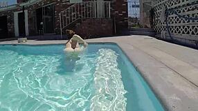 Gigi Breeze's Outdoor Pool Deepthroat: Public Gagging and Face Fucking Adventure