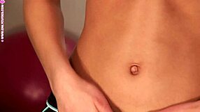 Demi A performs a detailed gym trim routine