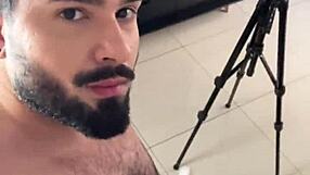 I spotted big-tailed male on sofa and forced him to suck my monster cock!