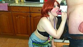 beautiful wife sucks huge cock instead of lunch!