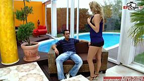 blonde milf titty fucks in heels