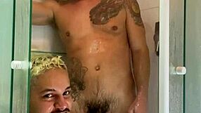 hey, i'm teaching how to wash a big thick cock like my friend rick paixao's huge one? i showed him then sucked it and we showered together after gay anal assfucking