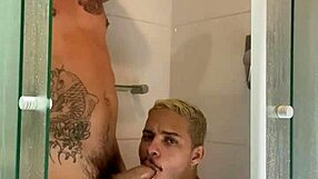 hey, i'm teaching how to wash a big thick cock like my friend rick paixao's huge one? i showed him then sucked it and we showered together after gay anal assfucking