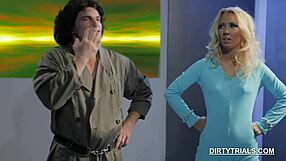 Blonde angel deep throating big cock