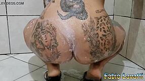 Filming the hot tattooed latina before fucking her