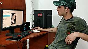 hot cleaner bent over for rough fucking