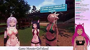 Vtuber Facesitting Monster Girl In Island Game?