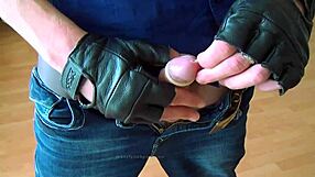 Master enjoys slave licking ass in jeans