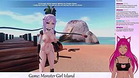 Vtuber Facesitting Monster Girl In Island Game?