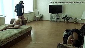 Master enjoys slave licking ass in jeans