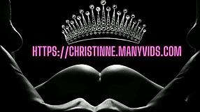 Christinne boldly rides dildo to intense orgasm and cum