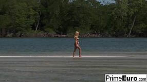 Barbie Banks gives blowjob in wild threesome!