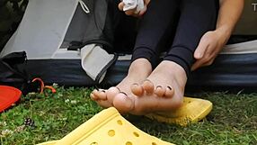 Milf Wipes Her Dirty Feet Seductively