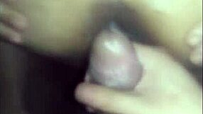 Latina milf gives intense handjob to small cock