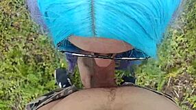 Vulgar Teen Student Performs Nasty Blowjob and Cumshot in Public Outdoor Park