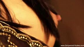 Tall brunette lady dances gracefully