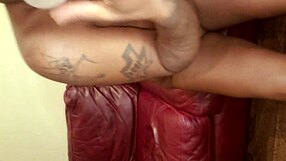 Home alone with ebony slut masturbation