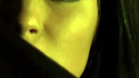 Tall brunette lady dances gracefully