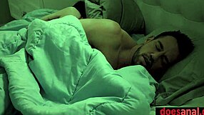 Busty babe wakes BF for rough anal session