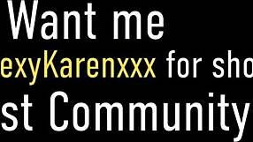 Bold Karen Fisher licks fat tits and big pussy in lesbian action