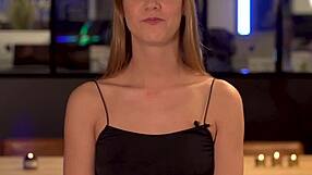 Blonde softcore casting interview with Alexis Crystal