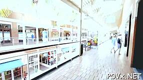 Petite young chick sucks cock then gets fucked missionary pov