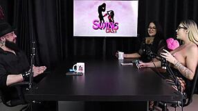 Showing some techniques on the neck with Gabe Spec in sheer red lingerie