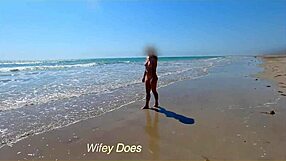 Holy Cow, Wife Flashes Full Nude at Public Beach!