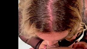 Blonde BBW Deepthroats In Shower Assfucking