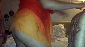 She moans loudly as the shemale fucks her ass in the hotel room