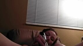 Redhead masturbates solo with toys