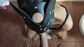 Masked Bathroom Face Fucking With Squirting