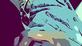 masturbating for love in cartoon style