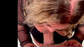 Blonde BBW Deepthroats In Shower Assfucking