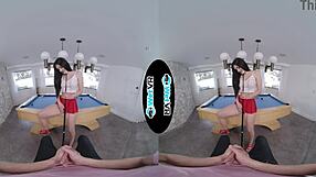april valentino teases and fucks on the pool table in vr