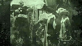 in a vintage setting, the hairy group engages in a retro threesome with antique vibes