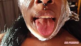 Ebony In A Scene With Squirt And Deep Throat Action