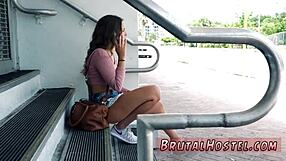 This naive teen 18+ got held down rough while waiting for a taxi 😈