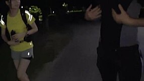 Slender Beauty Squirts from Big Boobs Stretch in Hotel After Park Pickup