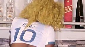 Horny ebony babe rips clothes for wet pussy action!