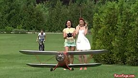 Two Blondes in Glasses Pleasure His Raging Boner