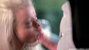 Smooth blonde girlfriend gives amazing oral sucking and swallowing.