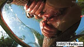 Hot brunette Christy Mack flaunts her big tits and tattooed body in solo compilation