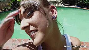 Tattooed hottie bends over for anal doggy style with big cock