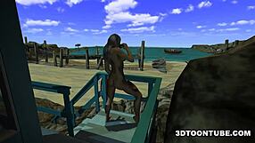 Foxy 3D Lesbian Babe Gets Licked On Boat