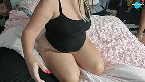 Horny Babe Prepares Shaved Pussy For Sex With Hubby