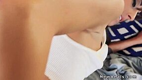 Tattooed hottie bends over for anal doggy style with big cock