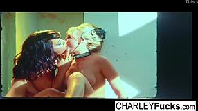 Madison Scott and Charley engage in passionate lesbian fucking with oral and big tits