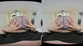 i wanna be scolded by this beautiful asian babe in vr, she rides hard and cums on her own